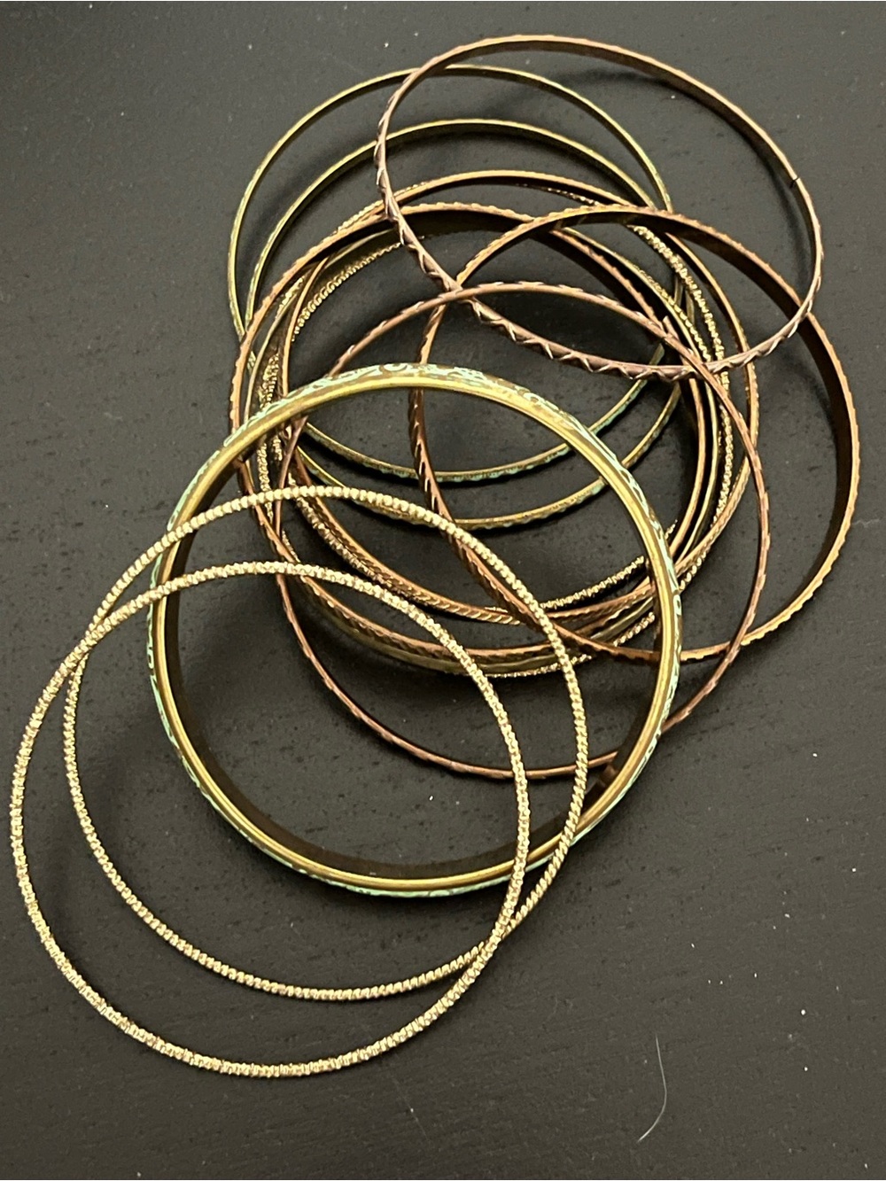 Stackable Gold and Rose Gold Bangle Bracelet Set - Women Jewelry
